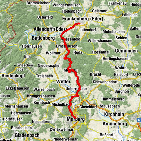 Burgwald Trail Marburg - Frankenberg (South-North)