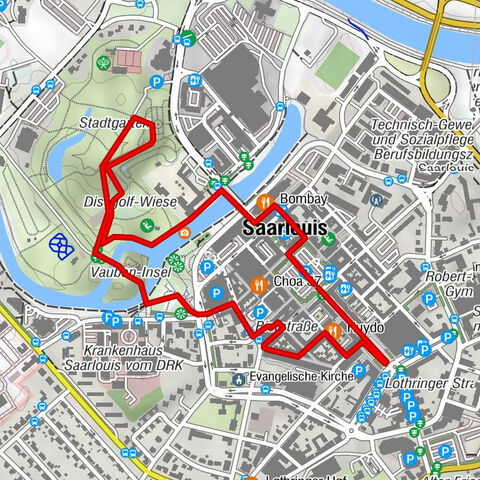 City walking route Saarlouis