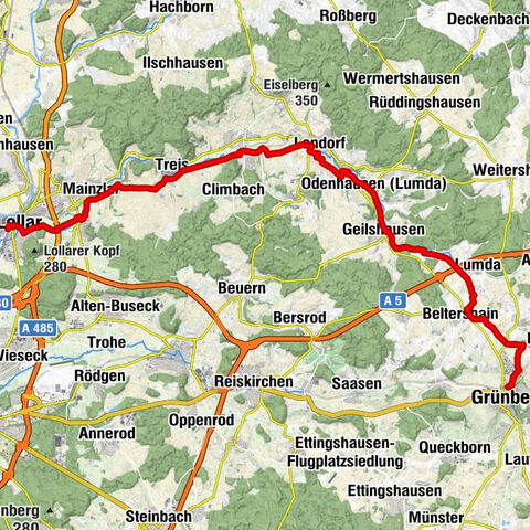 Lumda cycle route: Lollar - Grünberg