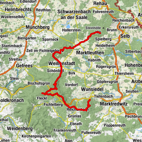 12 Gipfel - Tour im Fichtelgebirge, 63.4 km