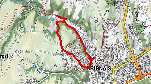 Walk to the Garon siphon bridge of the Roman Aqueduct of Gier