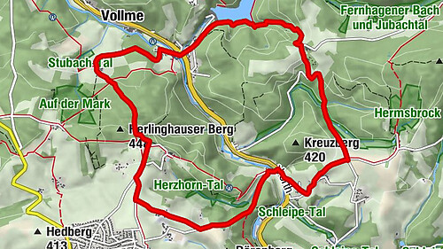 Circular hiking trail Kierspe (A5) - Between Jubachtalsperre and Fritz-Linde Stone