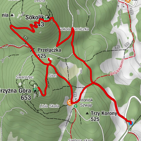 Szwajcarka - Krzyżna Góra - Sokolik - Bobrów