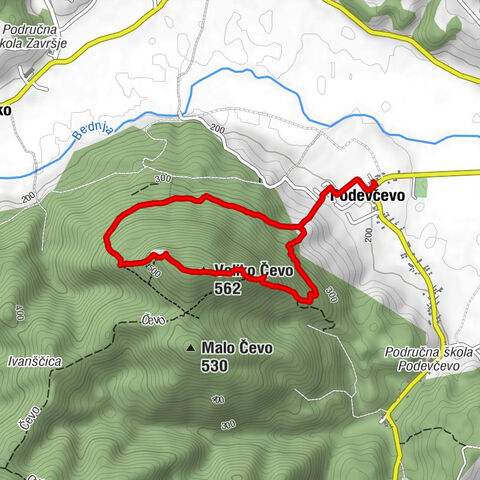 Podevčevo - Vidikovac Čevo - Veliko Čevo - Varaždinska županija