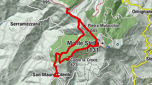 San Mauro Cilento - Cozzo la Croce - Pietra Mulacchio - Castelluccio