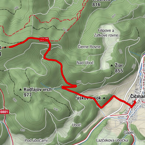 Čičmany - Javorina - Čierny vrch - Kaplnka Panny Márie