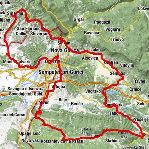 Kerékpárút - Brda, Vipava völgy, Karszt