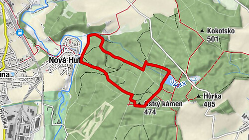 Dýšina - Nová Huť - Ostrý kámen - Bušovice