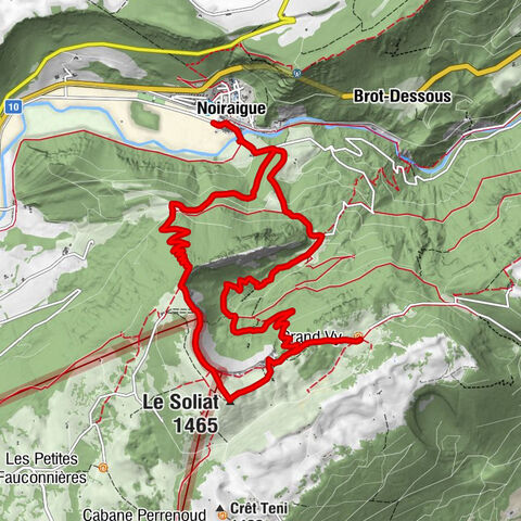 Noiraigue - Les Oeillons - Le Soliat - Grand Vy