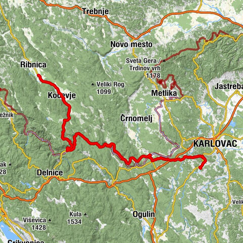 Dolenja vas - Gostilna Tušek - Cerkev Vseh svetnikov - Kavurov slap