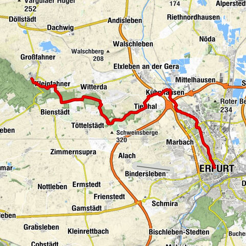Gierstädt - Sankt Veit - Schwellenburg - Erfurt