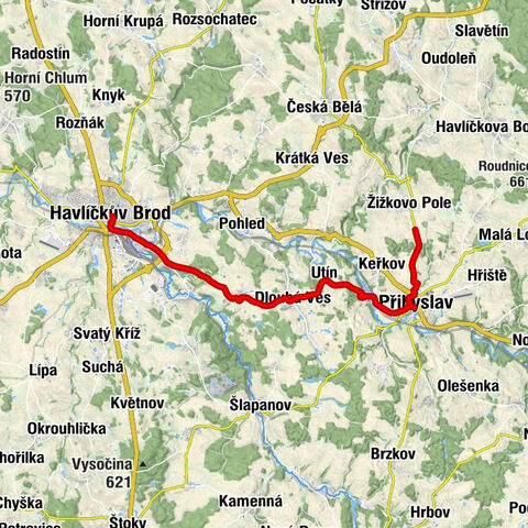 Havlíčkův Brod - Herlify - Přibyslav - Dobrá