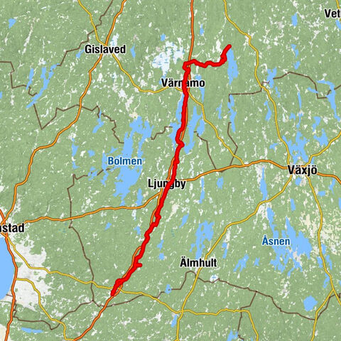 Markaryd - Gisslagårdsås - Hjortsberg - Nydala