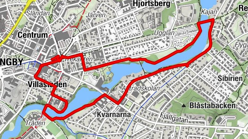 Centrum - Ljungby - Kvarnarna - Missionskyrkan
