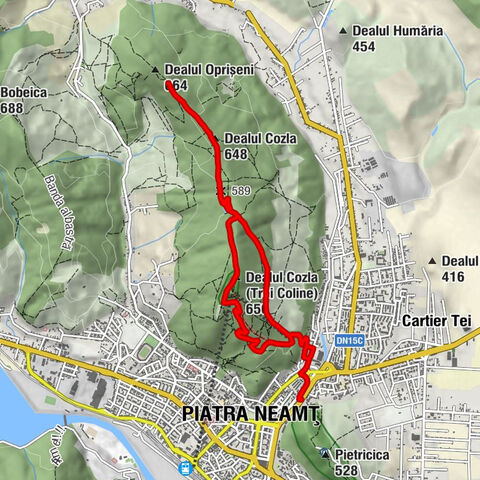 Piatra Neamț - Dealul Cozla (Trei Coline) - Dealul Cozla