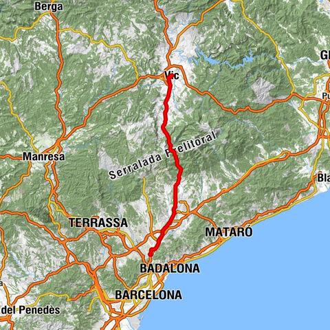 Cerdanyola del Vallès - el Pedró - Coll de Malla - Vic