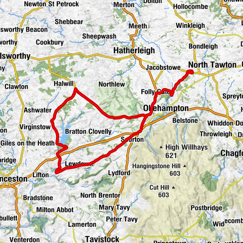 Sampford Courtenay - Sampford Chapple - Folly Gate - Portgate