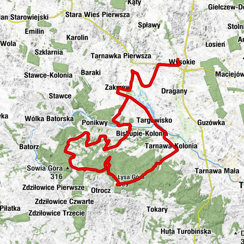 Wysokie - Kolonia Tarnawka - Łysa Góra - Kościół pw. Świętego Tomasz Becketa w Targowisku