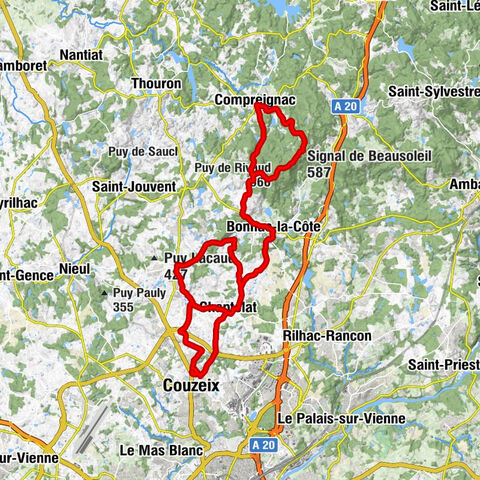 Les Tailles - Couzeix - Signal de Beausoleil - Puy de Rivaud