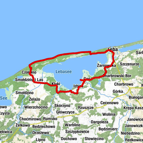Łeba - Przystań rowerowa - Kościół pw. Świętego Józefa - Baranki