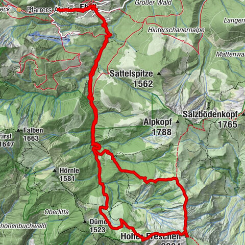 Bike & Hike: Ebnit - Valüragrat - Hoher Freschen - Binnelgrat - Ebnit