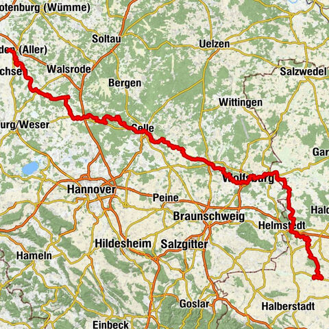 Aller-Radweg von Oschersleben nach Verden