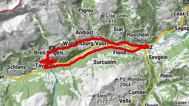 Circular route Vallada from Brigels or Ilanz