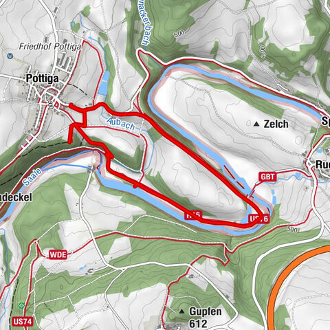 Am Ufer der Saale bei Pottiga