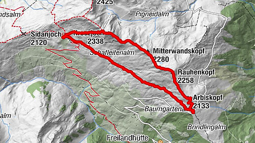 Melchboden - Arbiskopf - Rauhenkopf - Rastkogelhütte - Melchboden