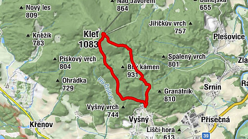 Wilson Holz Route auf den Klet (1.082m) - der Krumauer Hausberg
