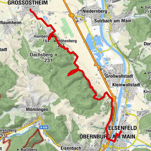 Franconian Red Wine Hiking Trail - 2nd stage from Großostheim to Elsenfeld